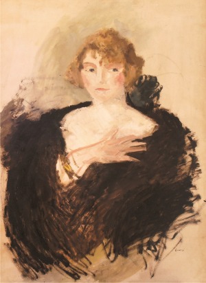 ANERI Irena Weissowa (1888-1981), Portret damy w czarnej etoli, ok. 1910