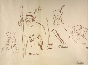 Karol Frycz (1877-1963), Zelwerowicz, Kotarbiński i Jednowski jako Lichocki, Bartosz i Nicefor oraz Kościuszko w sztuce Anczyca, 1904