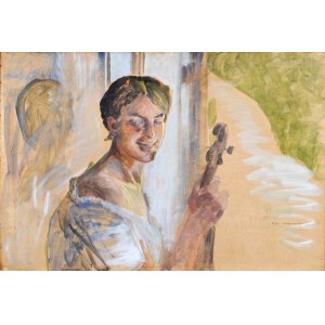 Jacek MALCZEWSKI (1854-1929), Portret dziewczyny z wiolonczelą, 1911