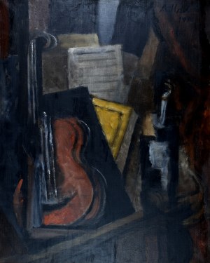 Alicja HALICKA (1889-1974), Martwa natura kubistyczna z wiolonczelą, 1916