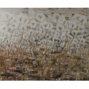 Mariola Świgulska, Splątane wiatrem, 2017, akryl na płótnie, 100x120 cm