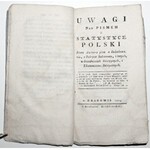 1809 - Staszic, O STATYSTYCE POLSKI & 1809 UWAGI nad pismem o statystyce Polski
