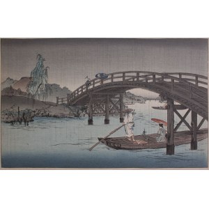 Shoda Koho,(1871-1946) Most w deszczu