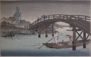 Shoda Koho,(1871-1946) Most w deszczu