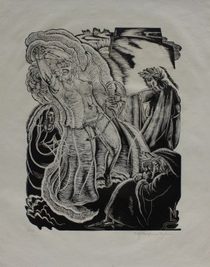 Stefan Mrożewski, (1894-1975) Ilustracja do „Boskiej komedii” Dantego. Czyściec, Pieśń XIX