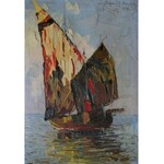 Christo Stefanoff Mendoly, (1898-1966) Łódź na morzu