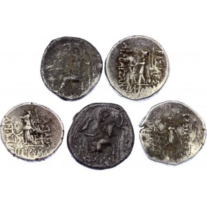 Ancient Greece Lot of 5 Silver Drachm 350 - 250 BC