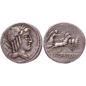 Roman Republic Denarius 85 BC, L. Iulius Bursio