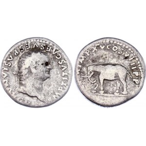 Roman Empire Denarius 79 - 82 (ND) Titus