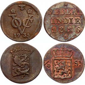 Netherlands East Indies 2 x 1 Duit 1735 & 1826 S