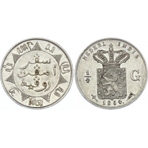 Netherlands East Indies 1/4 Gulden 1854