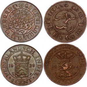 Netherlands East Indies 2 x 1 Cent 1856 & 1929