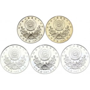 South Korea Lot of 5 Coins 1986 - 1987