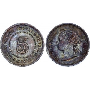 Straits Settlements 5 Cents 1871