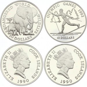 Cook Islands 2 x 10 Dollars 1990
