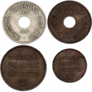 Palestine Lot of 4 Coins 1927 - 1943