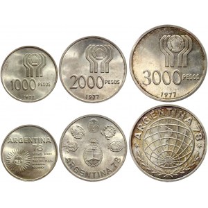 Argentina 1000 - 2000 - 3000 Pesos 1977