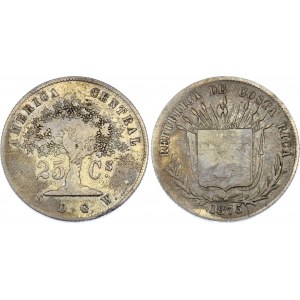 Costa Rica 25 Сentavos 1875 GW