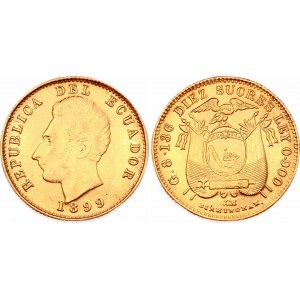 Ecuador 10 Sucres 1899 Birmingham JM