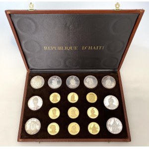 Haiti Full Set of Chiefs 9 Silver & 9 Gold Coins 1971 IC