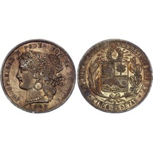 Peru 5 Pesetas 1880 BF