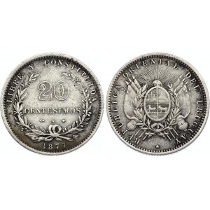 Uruguay 20 Centesimos 1877 A