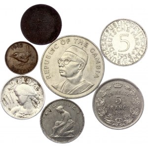 World Lot of 7 Coins 1909 - 1975