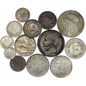 World Amazing Lot of 13 Silver Coins 1861 - 1960