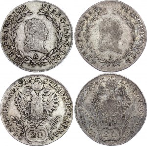 Austria 2 x 20 Kreuzer 1804 & 1806 A,B