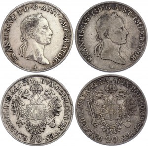 Austria 2 x 20 Kreuzer 1831 & 1832 A