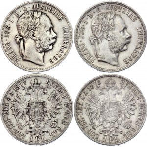 Austria 2 x 1 Florin 1877 & 1878