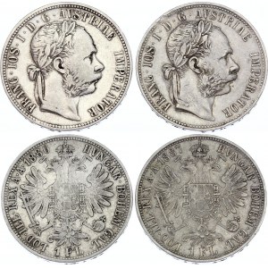Austria 2 x 1 Florin 1886 & 1887