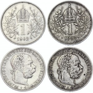 Austria 2 x 1 Corona 1902 & 1903