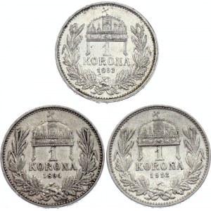 Hungary 3 x 1 Korona 1893 - 1912 KB