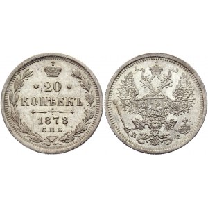Russia 20 Kopeks 1878 СПБ НФ