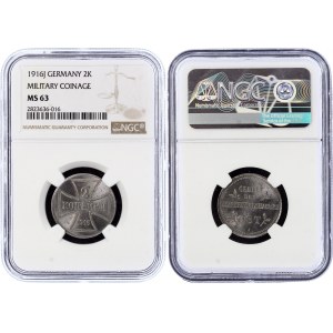 Russia 2 Kopeks 1916 J German occupation NGC MS63