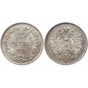 Russia - Finland 25 Pennia 1916 S
