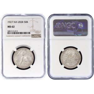 Russia - USSR 50 Kopeks 1927 ПЛ NGC MS62