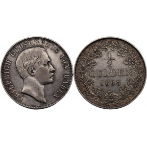 German States Baden 1/2 Gulden 1863