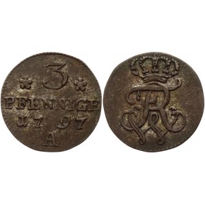 German States Prussia 3 Pfennig 1797 A