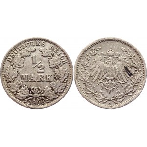 Germany - Empire 1/2 Mark 1906 A