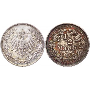 Germany - Empire 1/2 Mark 1916 E