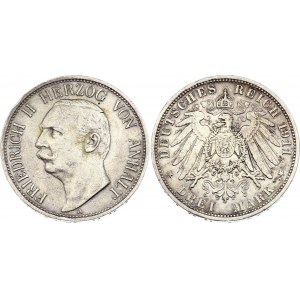 Germany - Empire Anhalt-Dessau 3 Mark 1911 A
