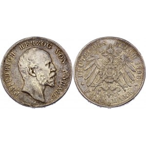 Germany - Empire Anhalt-Dessau 5 Mark 1896 A Rare