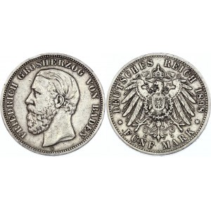 Germany - Empire Baden 5 Mark 1898 G