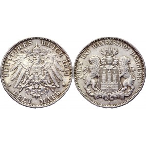 Germany - Empire Hamburg 3 Mark 1914 J