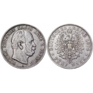 Germany - Empire Prussia 5 Mark 1874 A