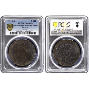 Germany - Empire Prussia 5 Mark 1913 A PCGS UNC