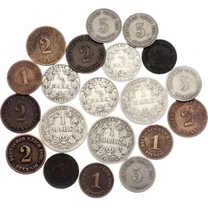 Germany - Empire Lot of 20 Coins 1874 - 1915