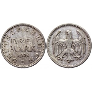 Germany - Weimar Republic 3 Mark 1924 D